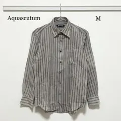 Aquascutum ストライプ柄シャツ Mサイズ