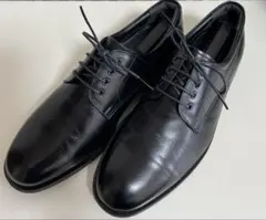 スーツセレクト　ブラックレザーシューズ レースアップ