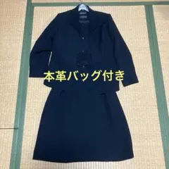 喪服　フォーマルスーツ　ワンピーススーツ　黒　半袖ワンピ　9号　ベルト付き