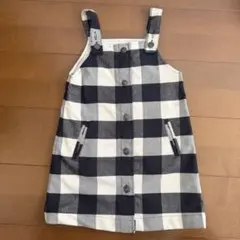BREEZE 110cm ジャンバースカート チェック柄 フロントボタン