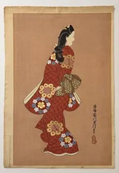 名作浮世絵◆手摺木版画 菱川師宣『見返り美人図』京都版画院 品川版 名作浮世絵◇手摺木版画 菱川師宣『見返り美人図』京都版画院 品川版