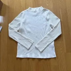 ホワイトリブ編み長袖ハイネック　chico
