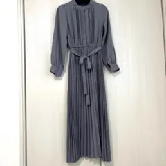ロングワンピース Sサイズ　ブルーグレー　オケージョン　パーティードレス