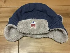 ベビー用 フライトキャップ ボア付き デニム風