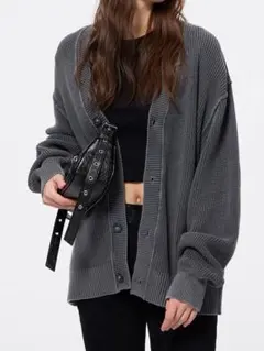 ウォッシュドリブvネックカーディガン