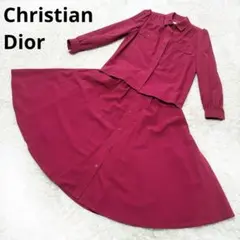 【美品】クリスチャンディオール　セットアップ　ウール100% フレアスカート　M