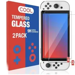 「2枚入り」 switch 有機el フィルム 9H強化ガラス