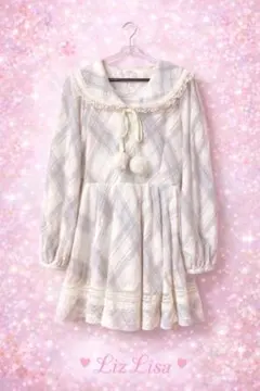 リズリサ チェックワンピース 姫系 レース リボン 量産型 ガーリー