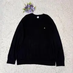 GAP ブラナンベア コットン クルーネック 長袖 ニット セーター 黒 XL