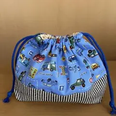 ハンドメイド　給食袋　コップ袋　お弁当袋　車　ストライプ