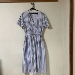 アーバンリサーチドアーズ 半袖 ワンピース カシュクール ウエストゴム 綿