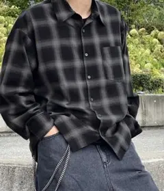 kutir オンブレチェックシャツ