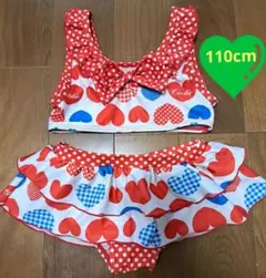 110cm 女の子 水着 ビキニ ハート柄
