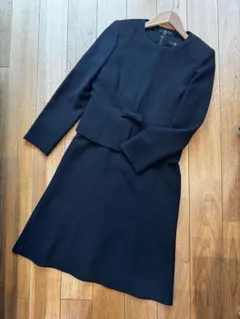 ブラックワンピーススーツ ウエストリボン付き１１号