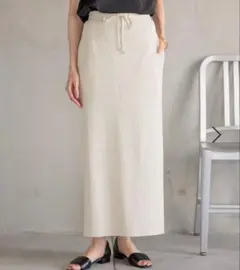 値下げ グローバルワーク セルフCUTリブナロースカート M アイボリー