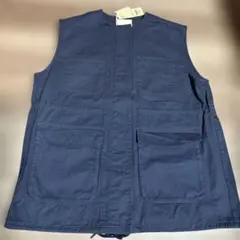 studio CLIP ネイビー ノーカラーミリタリーベスト　新品