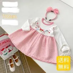 ドキンちゃん　コキンちゃん　長袖　ワンピース　ピンクチェック #125