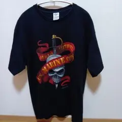 美品　デルタ MARINE CORPS ヴィンテージTシャツ Lサイズ 黒ドクロ