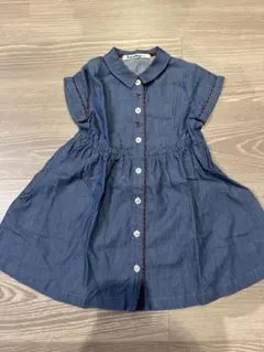 familiar ファミリア　デニムブルー ワンピース 90cm さくらんぼ
