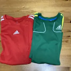 160 adidas サッカーtシャツ　2枚セット