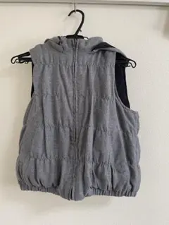 リバーシブルダウンベスト グレー・ブラック