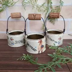 リメ缶196 リメイク缶 多肉植物 デコパージュ リメ鉢 リメイク鉢