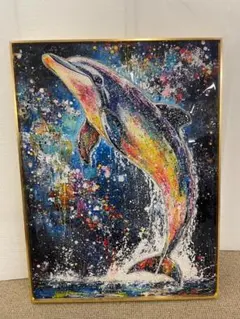 水晶絵　アートパネル　クジラ　くじら　鯨　クリスタル　絵画　アート　海　壁掛け 水晶絵 アートパネル クジラ くじら 鯨 クリスタル 絵画 アート 海