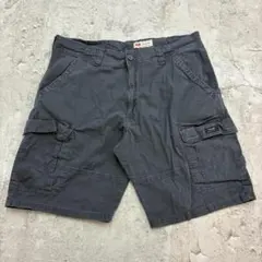 Wrangler　カーゴショーツ　W35　グレー　無地　古着　リラックスのサムネイル