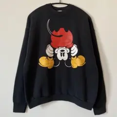 90's Mickey&Co 逆さミッキー スウェット USA製 ブラックのサムネイル