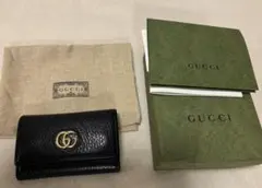 GUCCI グッチ GGマーモント ブラック レザー製 6連キーケース