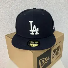 【美品】NEW ERA LA Dodgers ネイビーキャップ 7 7/8