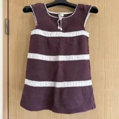 120サイズ　ノースリーブストライプワンピース（パープル）