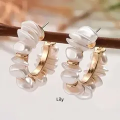 ✨ バロックパール風 ピアス ヴィンテージ C字型 エレガント ゴールド