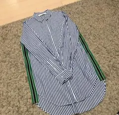 ZARA 青白ストライプ長袖シャツ