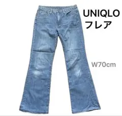 UNIQLO ブーツカットデニム W70cm フレアジーンズ バギー 縦落ち