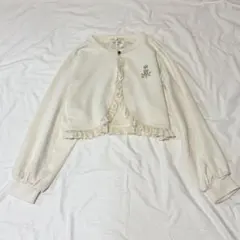 【しまむら青木美沙子ニナス】レース付きボレロＭアイボリー