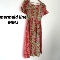 美品マーメイドライン フラダンス衣装 ムームー フラワンピース ハワイアンドレスのサムネイル