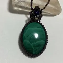 【マラカイト】マクラメネックレス グリーンの青海波　週末お値下げ！