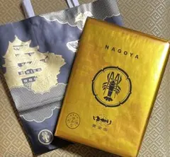 名古屋銘菓【坂角総本舗】 ゆかり黄金缶 18枚入り　BYN15 紙袋付のサムネイル