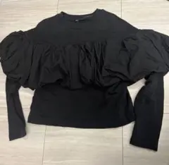 ZARA フリルデザイン スウェット ブラック
