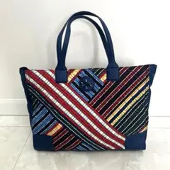 【未使用】トリーバーチ カラフル ストライプ キルティング トートバッグ