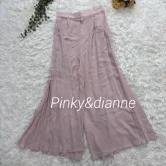 Pinky&dianne ワイドパンツ サイドプリーツ ピンク フレア【38】