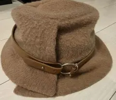 CA4LA ベージュウールハット ベルト付き