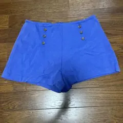ZARA BASIC ボタン付き青ショートパンツ M