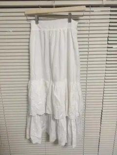 【treaturself】frill cotton ribbon skirt