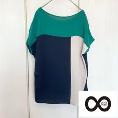 【美品】 PLAIN PEOPLE ブロッキング ブラウスのサムネイル