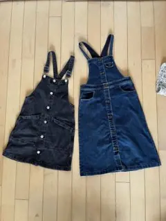 キッズ　デニム ジャンバースカート2つセット 100cm~