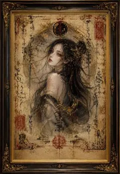 天野喜孝【まなざし】グイン・サーガ 絵画（シバクローム、手彩