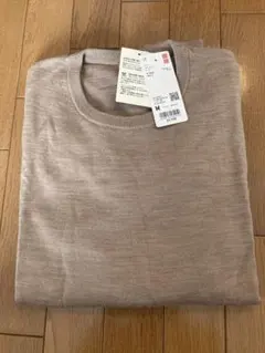 【ユニクロ】メリノウールセーター ベージュ Mサイズ