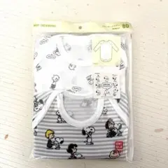 ユニクロ　クルーネックボディスーツ　スヌーピー　80